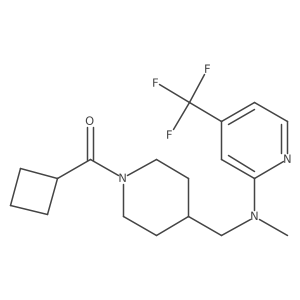 N-[(1-cyclobutanecarbonylpiperidin-4-yl)methyl]-N-methyl-4-(trifluoromethyl)pyridin-2-amine结构式
