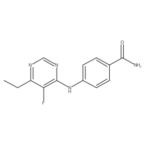4-[(6-Ethyl-5-fluoropyrimidin-4-yl)amino]benzamide Structure