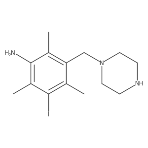 3-Iodo-2,4,6-trimethyl-5-[(piperazin-1-yl)methyl]aniline Structure