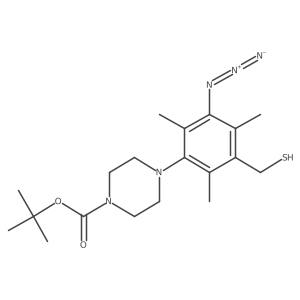Tert-butyl 4-[3-azido-2,4,6-trimethyl-5-(sulfanylmethyl)phenyl]piperazine-1-carboxylate结构式
