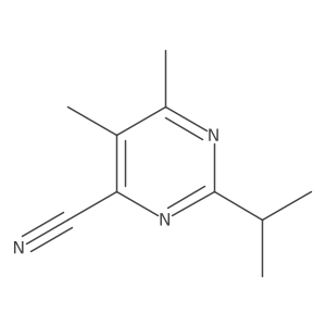 5,6-Dimethyl-2-(propan-2-yl)pyrimidine-4-carbonitrile结构式
