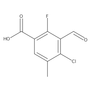 4-Chloro-2-fluoro-3-formyl-5-methylbenzoic acid结构式