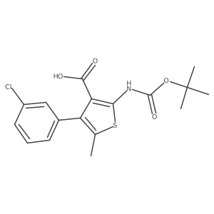 2-{[(Tert-butoxy)carbonyl]amino}-4-(3-chlorophenyl)-5-methylthiophene-3-carboxylic acid结构式
