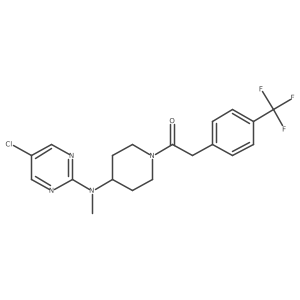 1-{4-[(5-Chloropyrimidin-2-yl)(methyl)amino]piperidin-1-yl}-2-[4-(trifluoromethyl)phenyl]ethan-1-one结构式