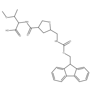 (2S,3R)-2-({5-[({[(9H-fluoren-9-yl)methoxy]carbonyl}amino)methyl]oxolan-3-yl}formamido)-3-methoxybutanoic acid Structure