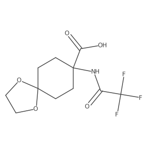 8-(2,2,2-Trifluoroacetamido)-1,4-dioxaspiro[4.5]decane-8-carboxylic acid结构式