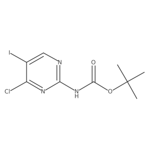 tert-butyl N-(4-chloro-5-iodopyrimidin-2-yl)carbamate结构式