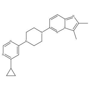 4-Cyclopropyl-6-(4-{2,3-dimethylimidazo[1,2-b]pyridazin-6-yl}piperazin-1-yl)pyrimidine结构式