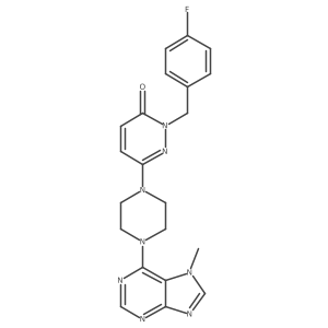 2-[(4-fluorophenyl)methyl]-6-[4-(7-methyl-7H-purin-6-yl)piperazin-1-yl]-2,3-dihydropyridazin-3-one结构式