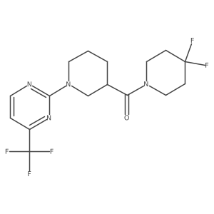 2-[3-(4,4-Difluoropiperidine-1-carbonyl)piperidin-1-yl]-4-(trifluoromethyl)pyrimidine结构式