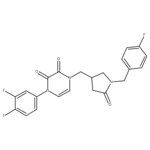 1-(3,4-Difluorophenyl)-4-({1-[(4-fluorophenyl)methyl]-5-oxopyrrolidin-3-yl}methyl)-1,2,3,4-tetrahydropyrazine-2,3-dione结构式