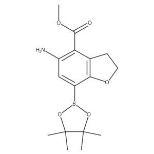 Methyl 5-amino-7-(4,4,5,5-tetramethyl-1,3,2-dioxaborolan-2-yl)-2,3-dihydrobenzofuran-4-carboxylate结构式