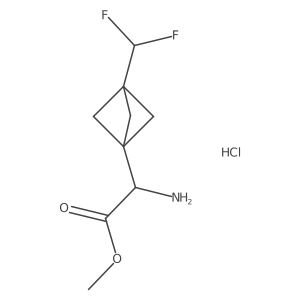 methyl (2S)-2-amino-2-[3-(difluoromethyl)-1-bicyclo[1.1.1]pentanyl]acetate;hydrochloride结构式