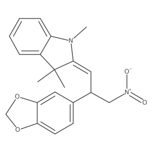 (2E)-2-[2-(1,3-benzodioxol-5-yl)-3-nitropropylidene]-1,3,3-trimethyl-2,3-dihydro-1H-indole结构式