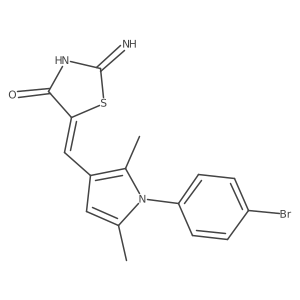 2-Amino-5-[[1-(4-bromophenyl)-2,5-dimethyl-1H-pyrrol-3-yl]methylene]-4(5H)-thiazolone结构式