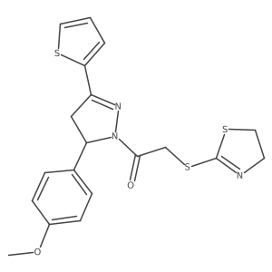 2-(4,5-Dihydro-1,3-thiazol-2-ylsulfanyl)-1-[3-(4-methoxyphenyl)-5-thiophen-2-yl-3,4-dihydropyrazol-2-yl]ethanone Structure