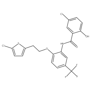 Benzamide,5-chloro-n-[2-[2-(5-chloro-2-thienyl)ethoxy]-5-(trifluoromethyl)phenyl]-2-hydroxy- Structure