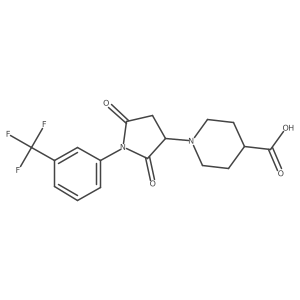 1-{2,5-Dioxo-1-[3-(trifluoromethyl)phenyl]pyrrolidin-3-yl}piperidine-4-carboxylic acid Structure