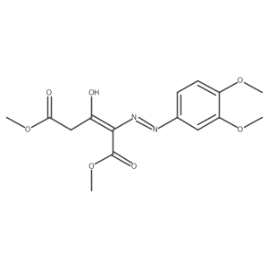 2-[(3,4-Dimethoxy-phenyl)-hydrazono]-3-oxo-pentanedioic acid dimethyl ester Structure