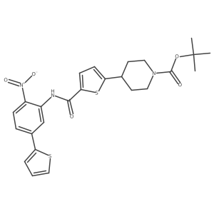Tert-butyl 4-(5-(2-nitro-5-(thiophen-2-yl)phenylcarbamoyl)thiophen-2-yl)piperidine-1-carboxylate Structure