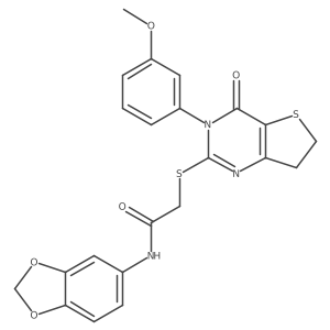 N-(benzo[d][1,3]dioxol-5-yl)-2-((3-(3-methoxyphenyl)-4-oxo-3,4,6,7-tetrahydrothieno[3,2-d]pyrimidin-2-yl)thio)acetamide Structure