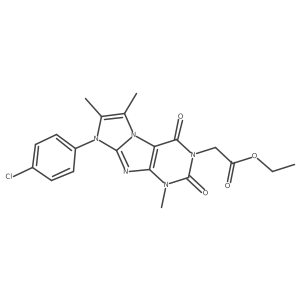 ethyl 2-(8-(4-chlorophenyl)-1,6,7-trimethyl-2,4-dioxo-1H-imidazo[2,1-f]purin-3(2H,4H,8H)-yl)acetate Structure