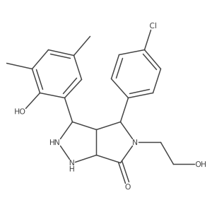 4-(4-Chlorophenyl)-3-(2-hydroxy-3,5-dimethylphenyl)-5-(2-hydroxyethyl)-1,2,3,3a,4,6a-hexahydropyrrolo[3,4-c]pyrazol-6-one结构式