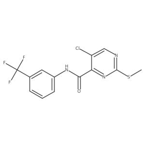 5-chloro-2-(methylsulfanyl)-N-[3-(trifluoromethyl)phenyl]pyrimidine-4-carboxamide结构式