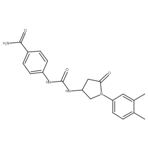 4-(3-(1-(3,4-Dimethylphenyl)-5-oxopyrrolidin-3-yl)ureido)benzamide结构式