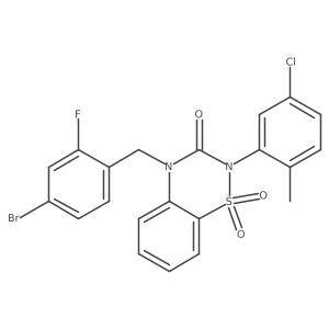 4-(4-bromo-2-fluorobenzyl)-2-(5-chloro-2-methylphenyl)-2H-benzo[e][1,2,4]thiadiazin-3(4H)-one 1,1-dioxide结构式