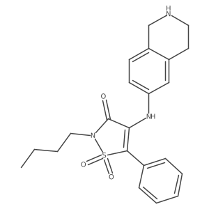 2-butyl-5-phenyl-4-(1,2,3,4-tetrahydroisoquinolin-6-ylamino)isothiazol-3(2H)-one 1,1-dioxide结构式