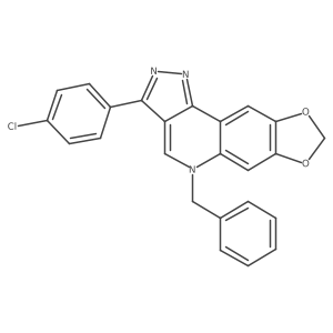 5-benzyl-3-(4-chlorophenyl)-5H-[1,3]dioxolo[4,5-g]pyrazolo[4,3-c]quinoline Structure