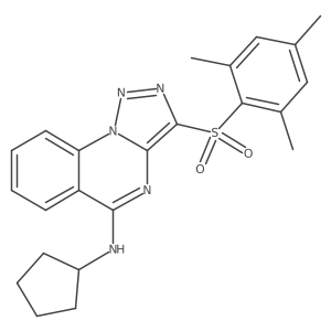 N-cyclopentyl-3-(mesitylsulfonyl)-[1,2,3]triazolo[1,5-a]quinazolin-5-amine结构式