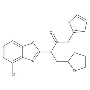 N-(4-chlorobenzo[d]thiazol-2-yl)-N-((tetrahydrofuran-2-yl)methyl)-2-(thiophen-2-yl)acetamide结构式