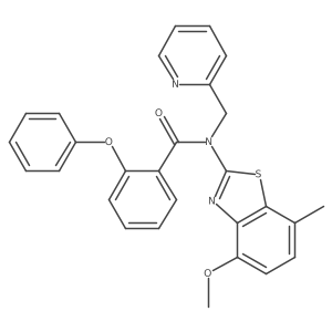 N-(4-methoxy-7-methylbenzo[d]thiazol-2-yl)-2-phenoxy-N-(pyridin-2-ylmethyl)benzamide结构式