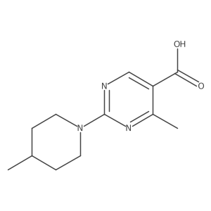 4-Methyl-2-(4-methylpiperidin-1-yl)pyrimidine-5-carboxylic acid Structure