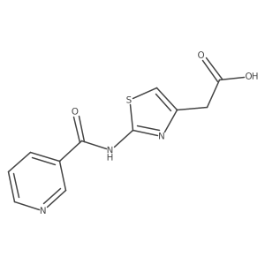 (2-[(3-Pyridinylcarbonyl)amino]-1,3-thiazol-4-YL)acetic acid Structure
