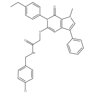 N-[(4-chlorophenyl)methyl]-2-{[3-(4-ethylphenyl)-5-methyl-4-oxo-7-phenyl-3H,4H,5H-pyrrolo[3,2-d]pyrimidin-2-yl]sulfanyl}acetamide Structure