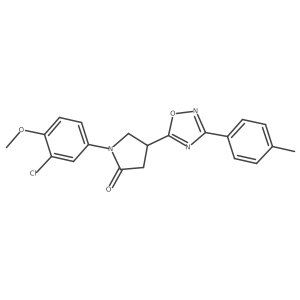 1-(3-Chloro-4-methoxyphenyl)-4-[3-(4-methylphenyl)-1,2,4-oxadiazol-5-yl]pyrrolidin-2-one结构式