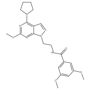 3,5-dimethoxy-N-(2-(6-(methylthio)-4-(pyrrolidin-1-yl)-1H-pyrazolo[3,4-d]pyrimidin-1-yl)ethyl)benzamide Structure