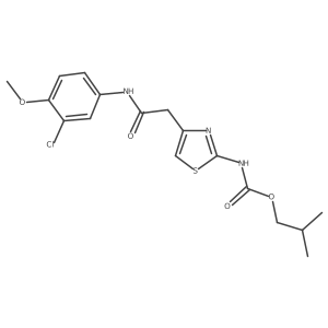 Isobutyl (4-(2-((3-chloro-4-methoxyphenyl)amino)-2-oxoethyl)thiazol-2-yl)carbamate Structure