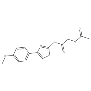 S-(2-((4-(4-methoxyphenyl)thiazol-2-yl)amino)-2-oxoethyl) ethanethioate结构式