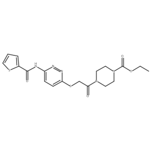 Ethyl 4-(2-((6-(thiophene-2-carboxamido)pyridazin-3-yl)thio)acetyl)piperazine-1-carboxylate结构式