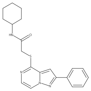 N-cyclohexyl-2-({2-phenylpyrazolo[1,5-a]pyrazin-4-yl}sulfanyl)acetamide结构式