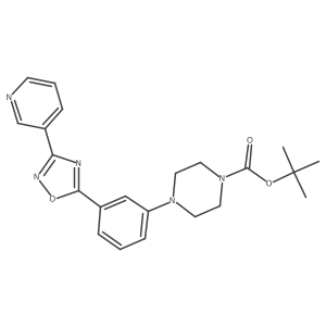 Tert-butyl 4-(3-(3-(pyridin-3-yl)-1,2,4-oxadiazol-5-yl)phenyl)piperazine-1-carboxylate结构式