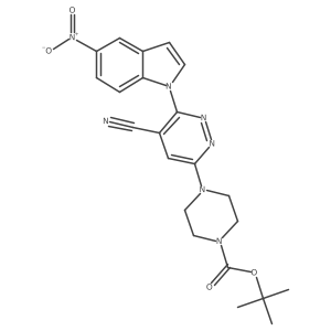 Tert-butyl 4-[5-cyano-6-(5-nitro-indol-1-yl)-pyridazin-3-yl]-piperazine-1-carboxylate Structure