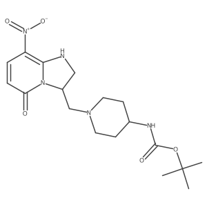 Tert-butyl (1-((8-nitro-5-oxo-1,2,3,5-tetrahydroimidazo[1,2-a]pyridin-3-yl)methyl)piperidin-4-yl)carbamate Structure