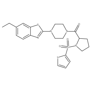 (4-(6-Ethylbenzo[d]thiazol-2-yl)piperazin-1-yl)(1-(thiophen-2-ylsulfonyl)pyrrolidin-2-yl)methanone结构式