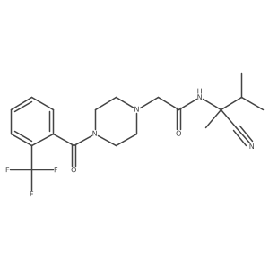 N-(2-Cyano-3-methylbutan-2-yl)-2-[4-[2-(trifluoromethyl)benzoyl]piperazin-1-yl]acetamide Structure