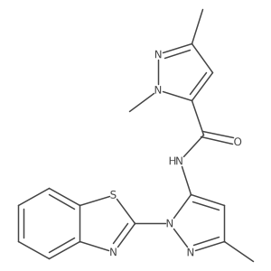 N-(1-(benzo[d]thiazol-2-yl)-3-methyl-1H-pyrazol-5-yl)-1,3-dimethyl-1H-pyrazole-5-carboxamide Structure